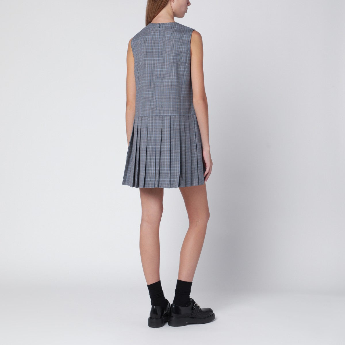 Maison Kitsuné Pleated dress in blue wool blend Maison Kitsuné