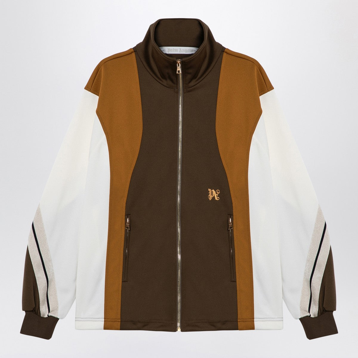 Palm Angels Sweatshirt over colour-block brown/ochre Palm Angels