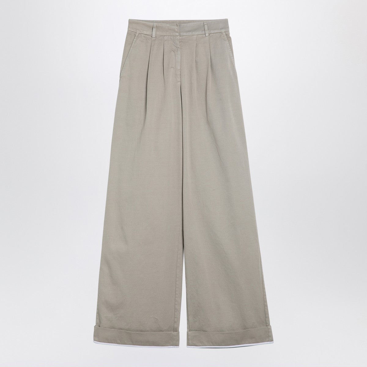 Palm Angels Beige cotton wide trousers Palm Angels