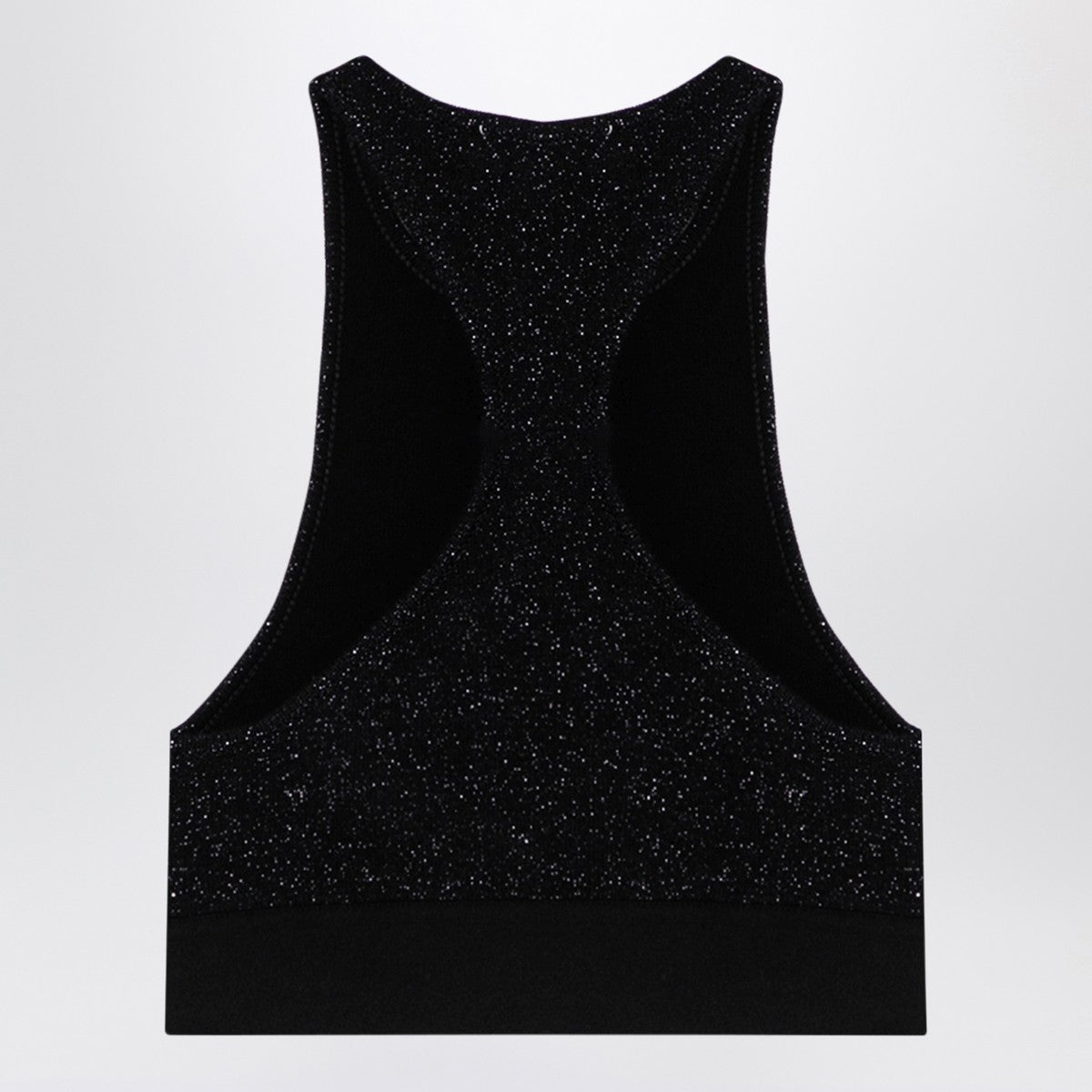 Palm Angels Black lurex top in viscose blend Palm Angels