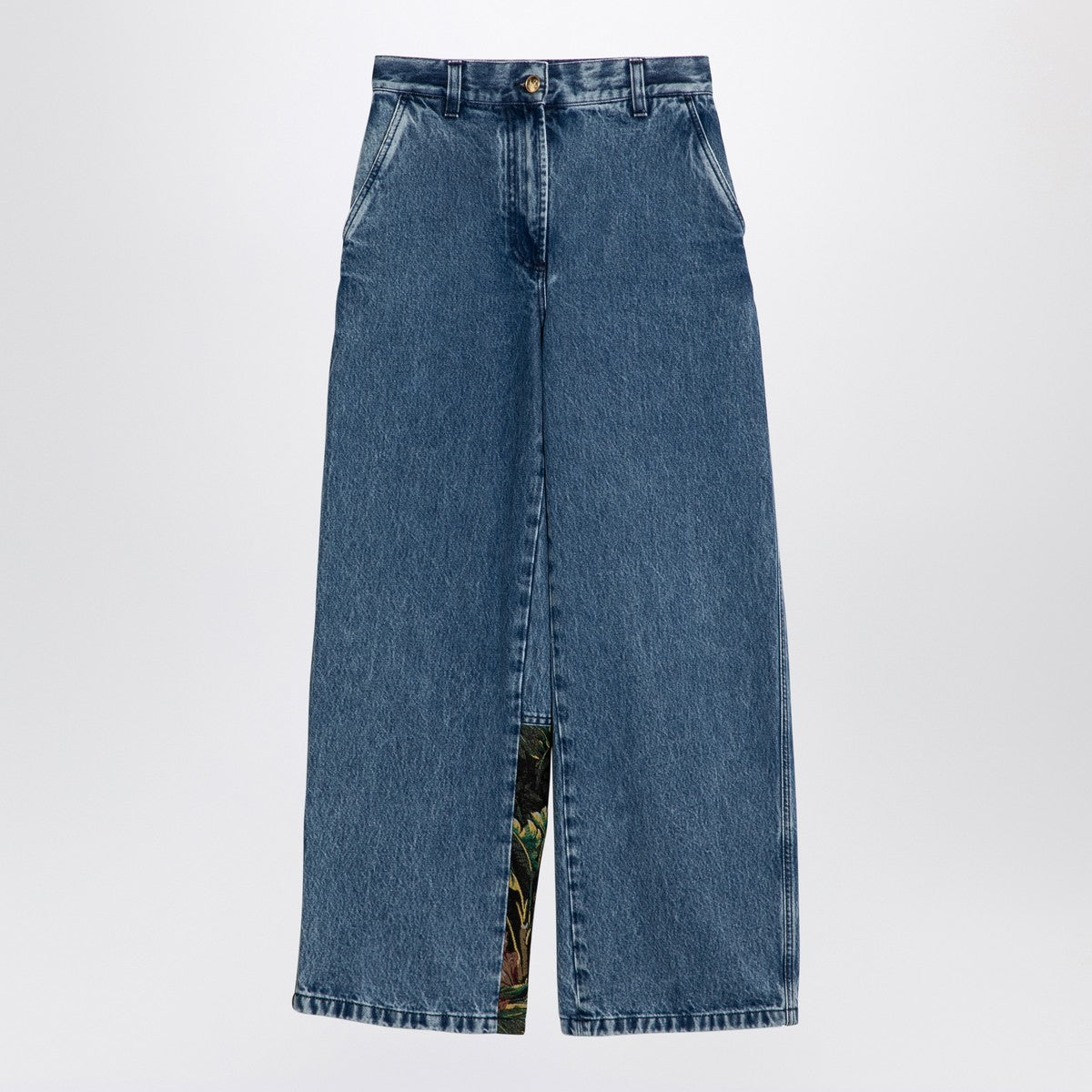 Palm Angels Baggy jeans with jungle insert Palm Angels
