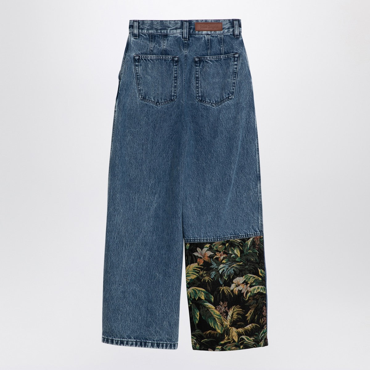Palm Angels Baggy jeans with jungle insert Palm Angels