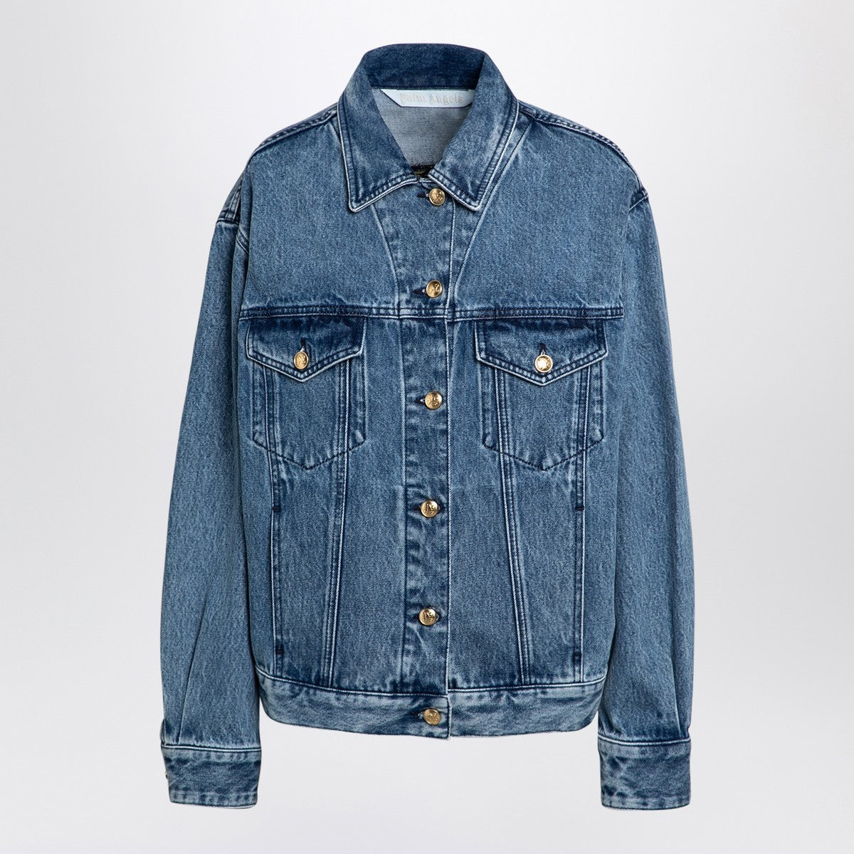 Palm Angels Denim jacket with jungle insert Palm Angels