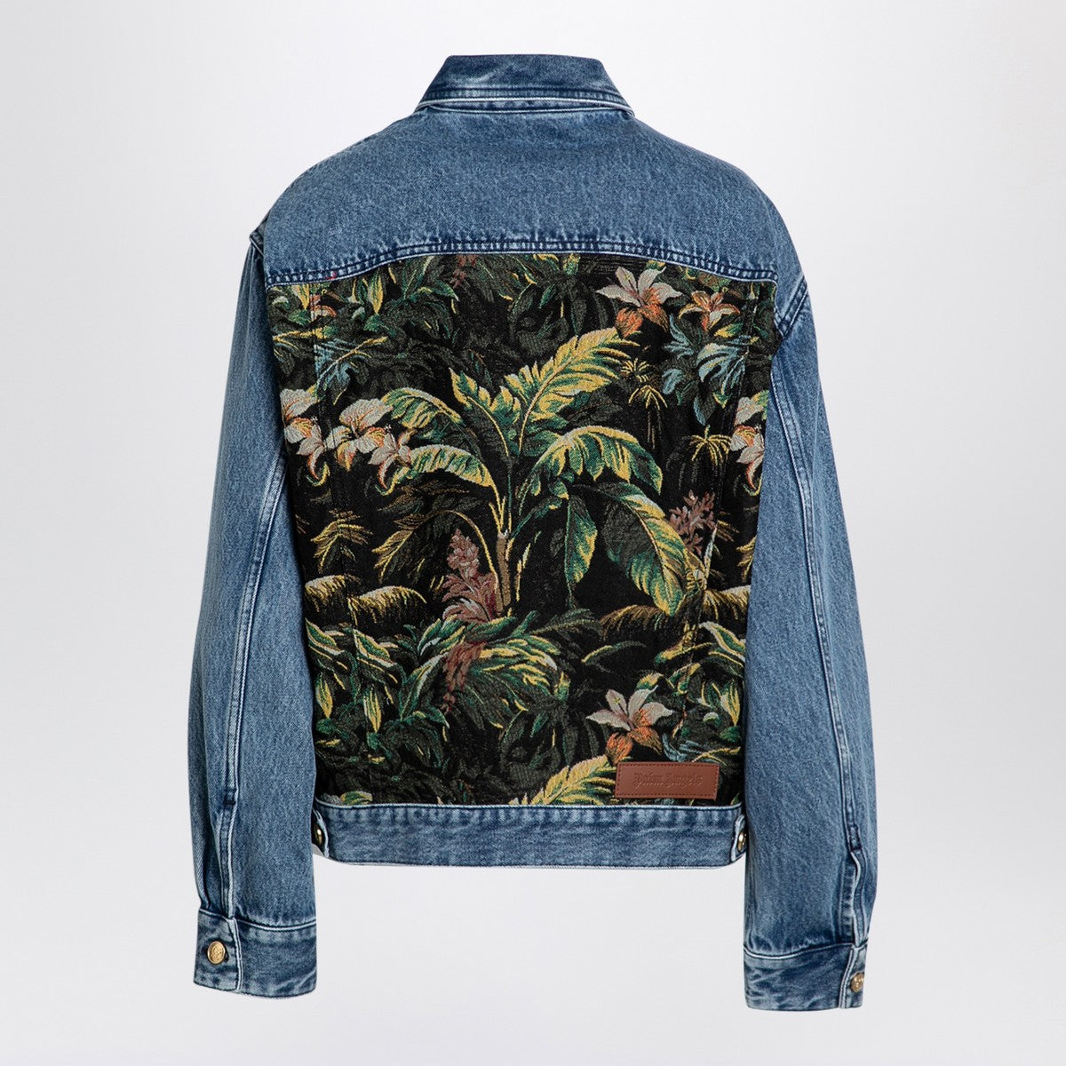 Palm Angels Denim jacket with jungle insert Palm Angels