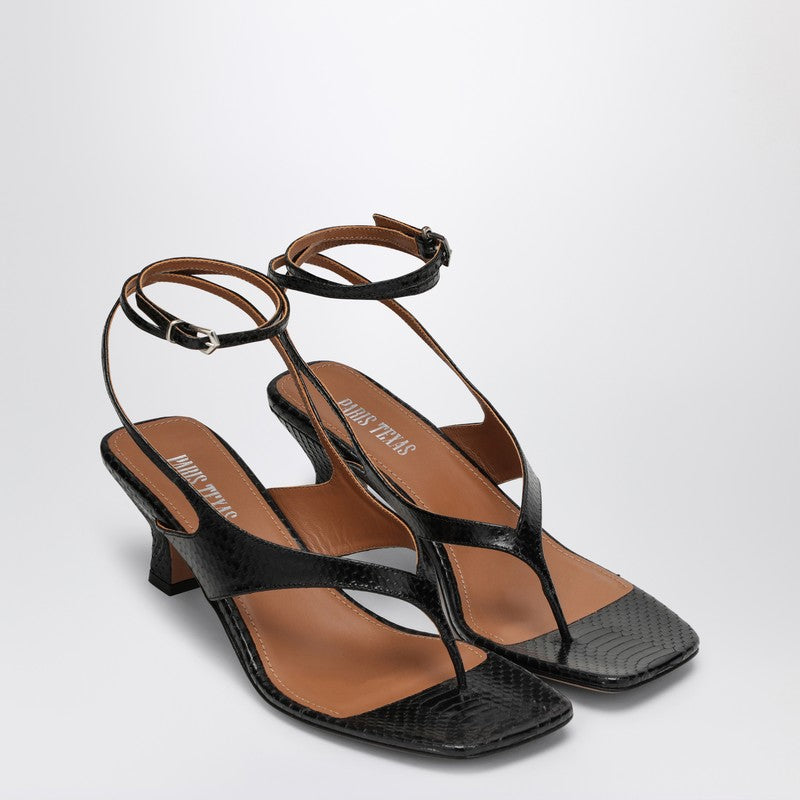 Paris Texas Portofino black leather thong mule Paris Texas