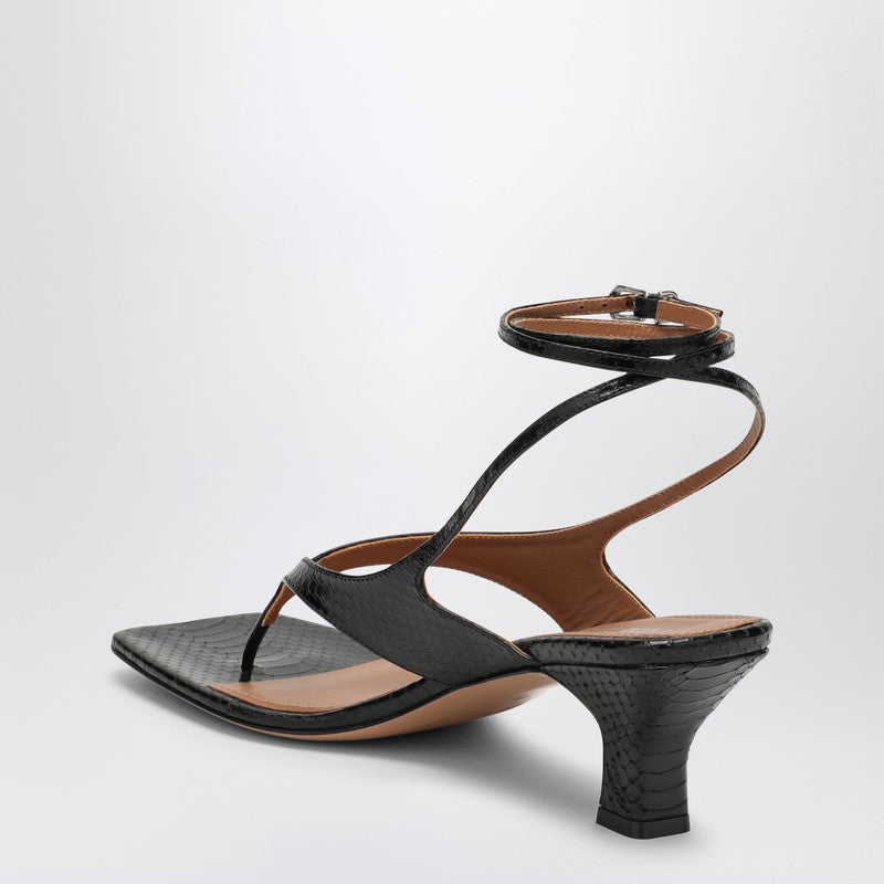 Paris Texas Portofino black leather thong mule Paris Texas