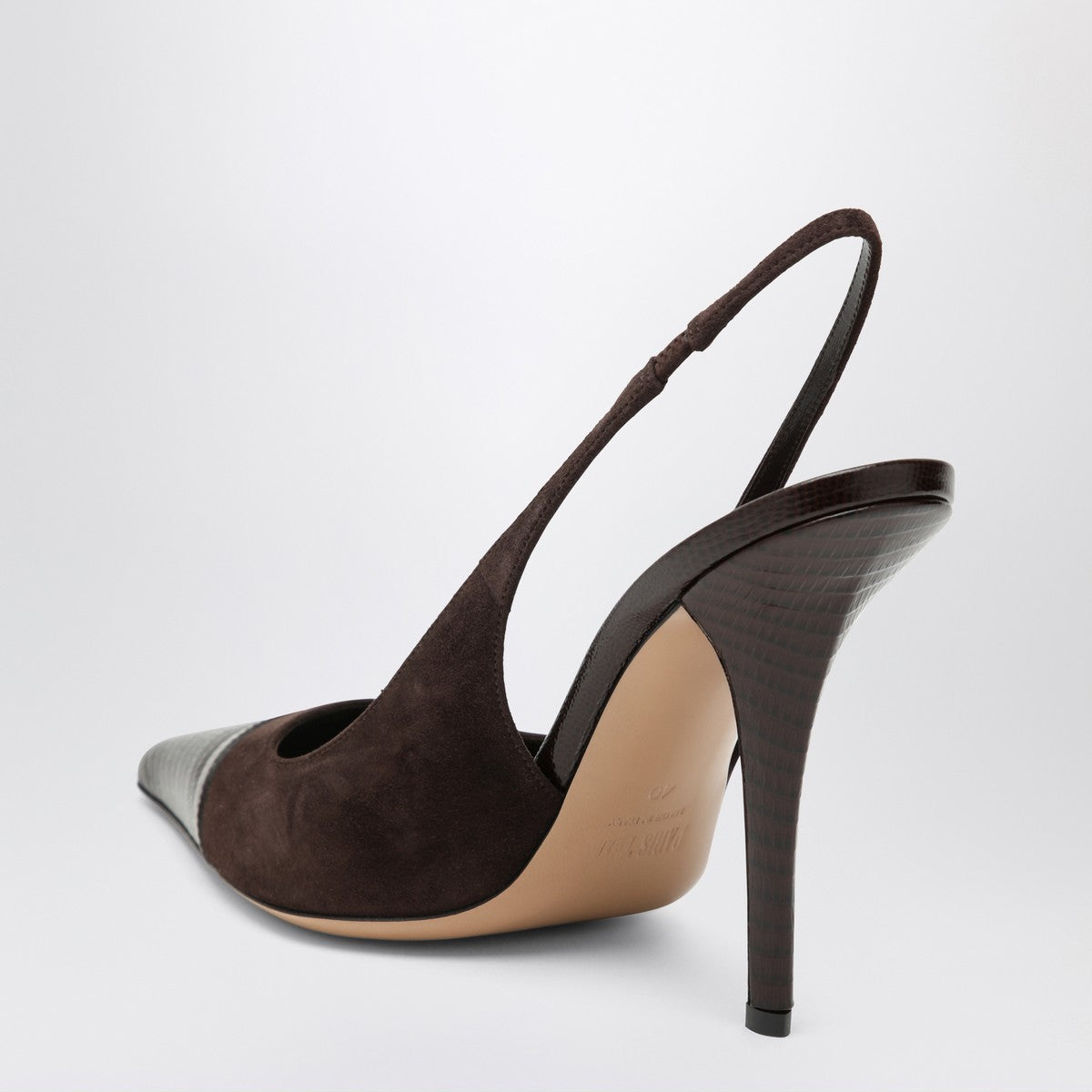 Paris Texas Brown suede and leather slingback Paris Texas