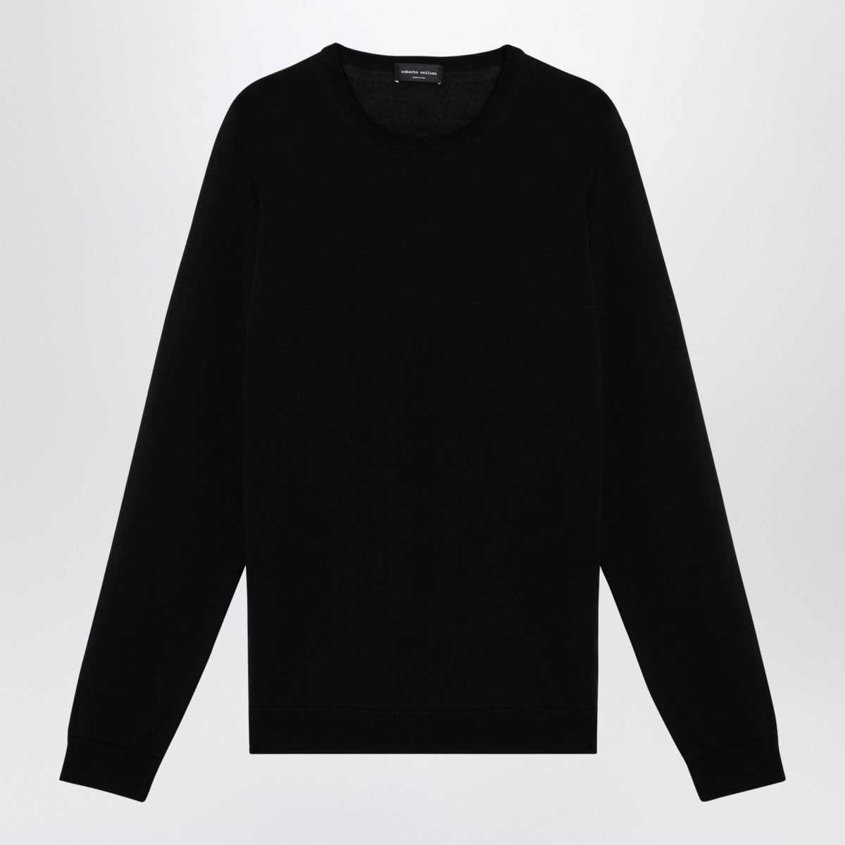 Roberto Collina Black merino wool crew-neck sweater Roberto Collina