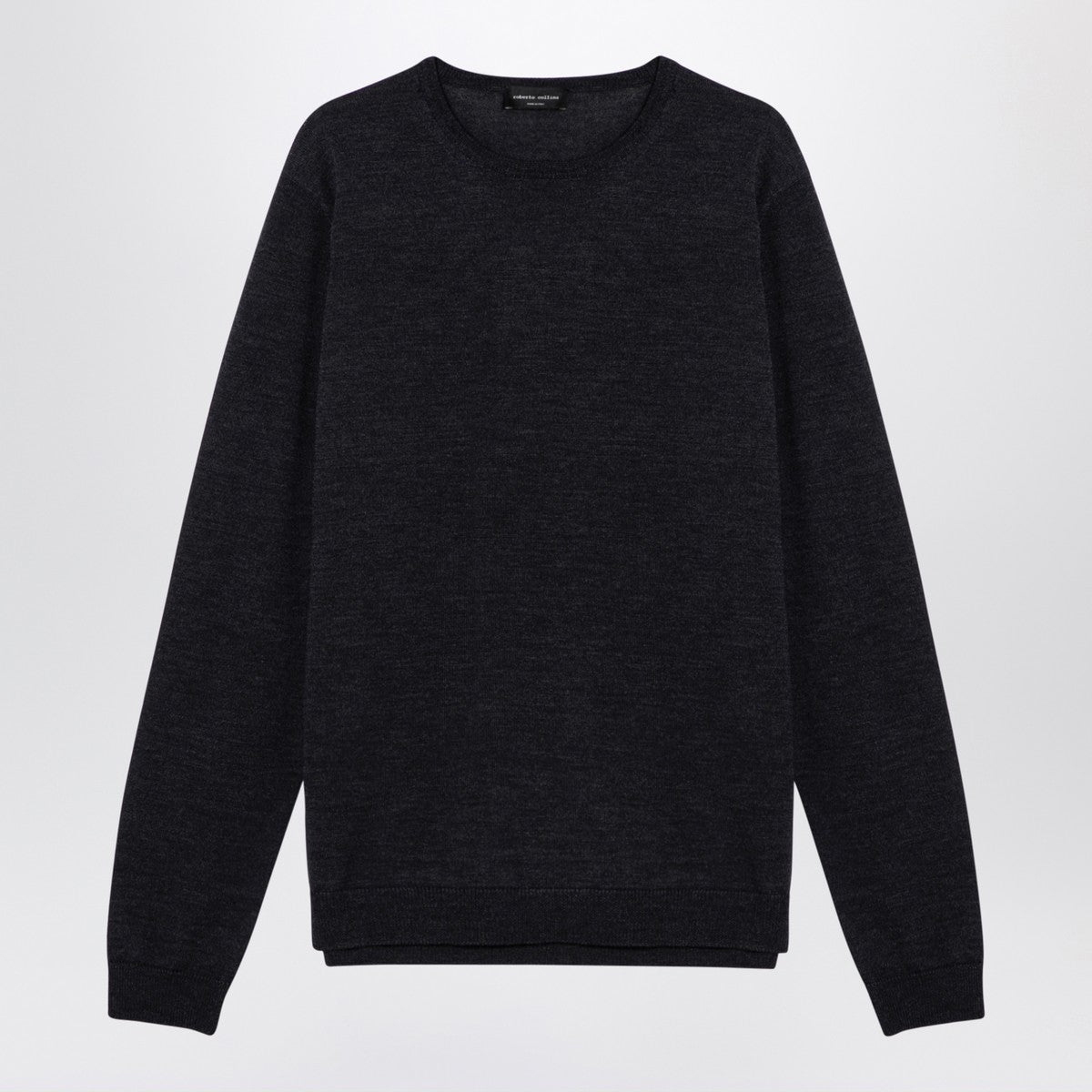 Roberto Collina Anthracite merino wool crew-neck sweater Roberto Collina