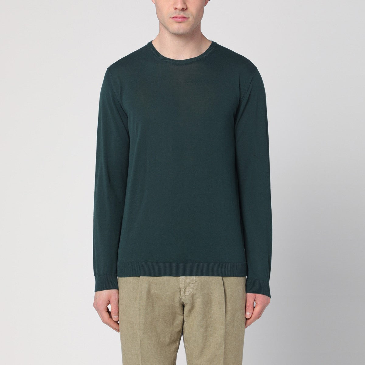 Roberto Collina Dark green sweater in cotton Roberto Collina