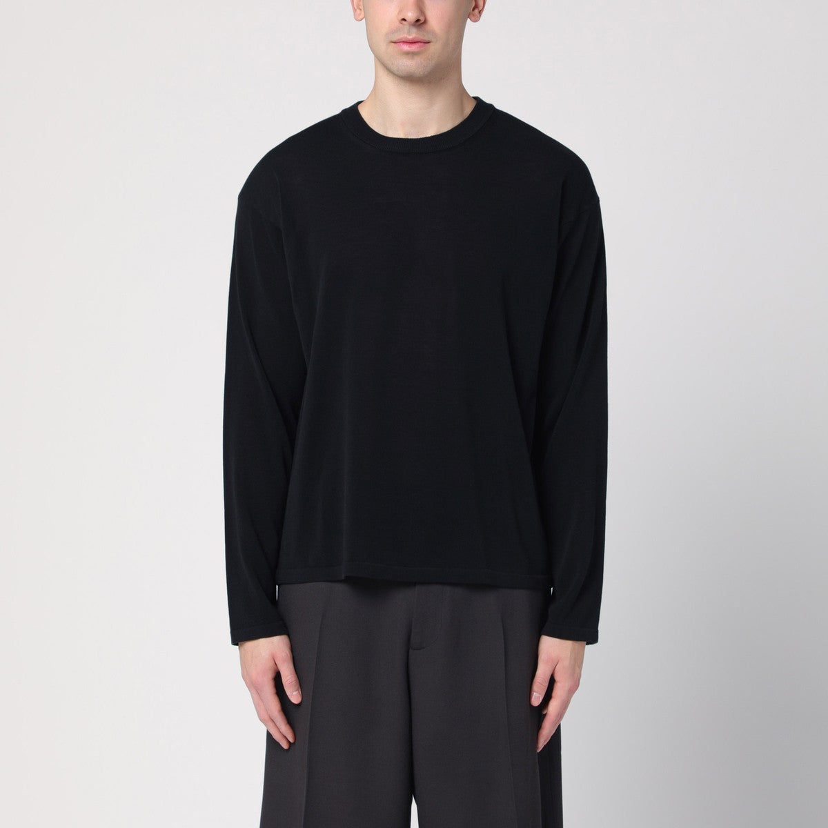 Roberto Collina Black cotton crew neck sweater Roberto Collina