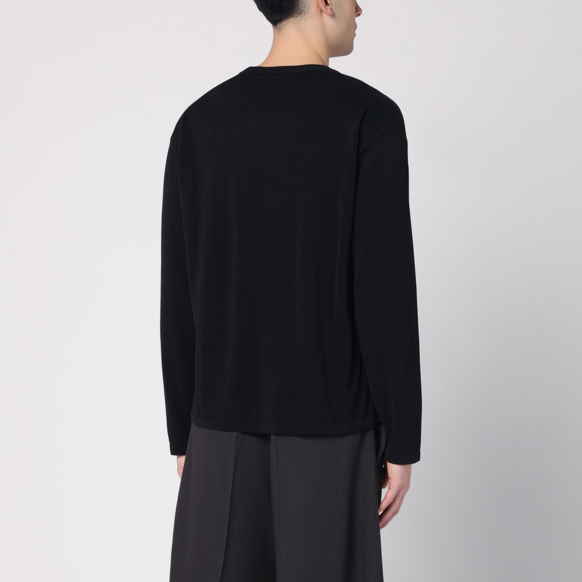 Roberto Collina Black cotton crew neck sweater Roberto Collina