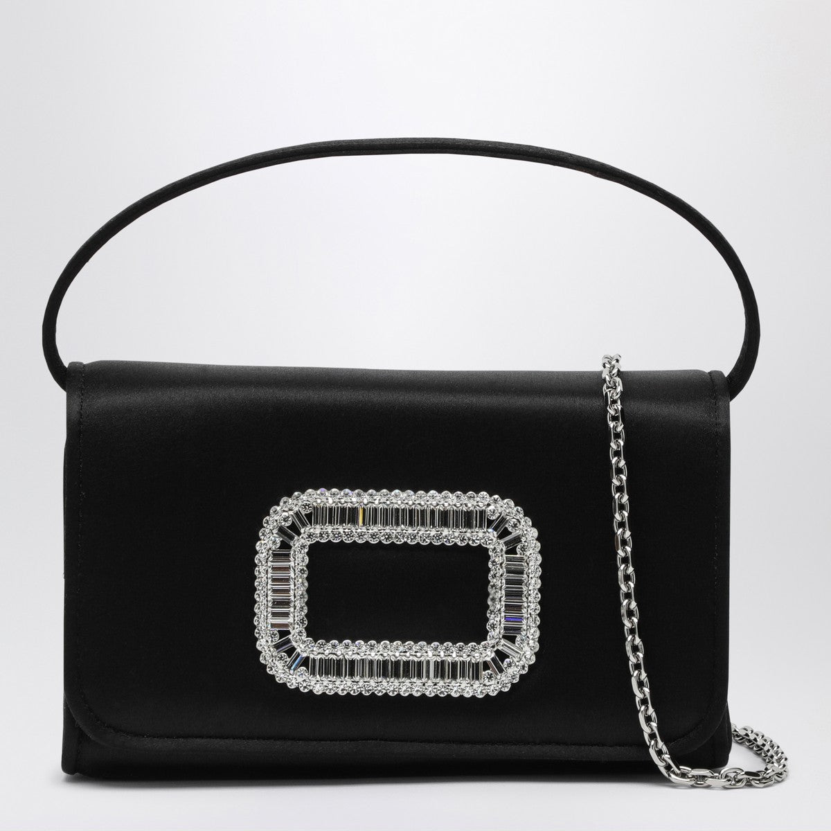 ROGER VIVIER Black satin Micro Pilgrim bag Roger Vivier