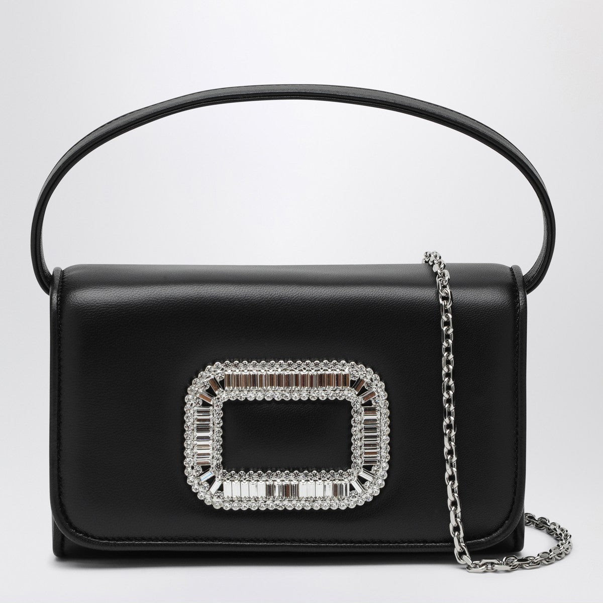 ROGER VIVIER Black leather Micro Pilgrim bag Roger Vivier