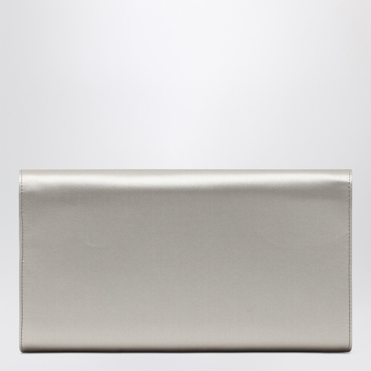ROGER VIVIER Pearl grey satin clutch bag with buckle Roger Vivier