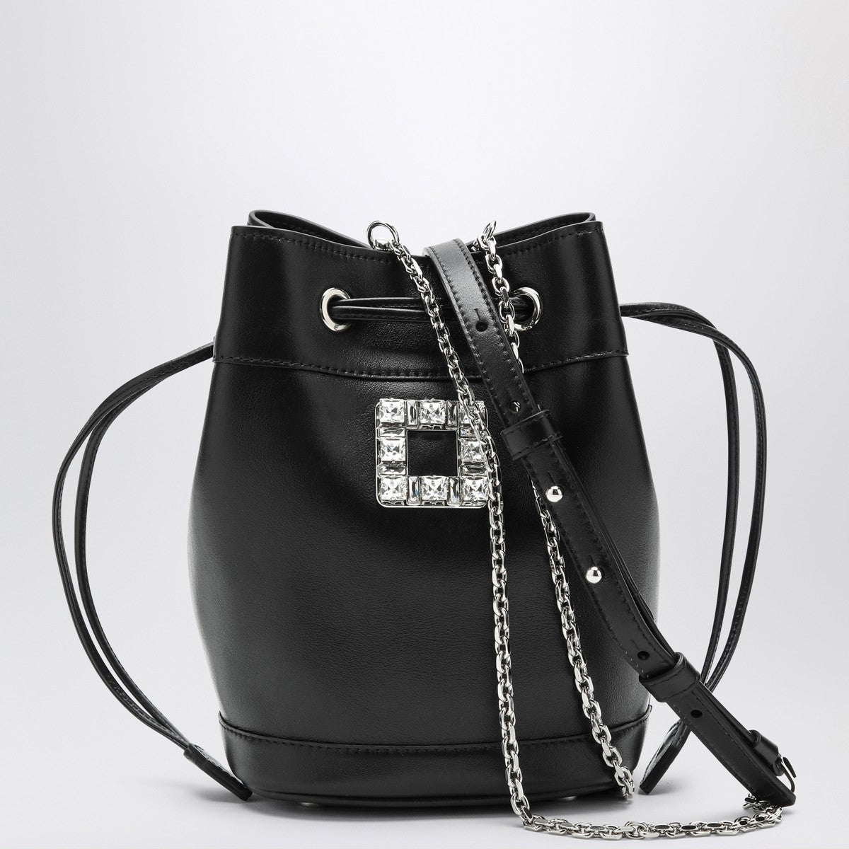 ROGER VIVIER Black leather bucket bag Très Vivier Roger Vivier