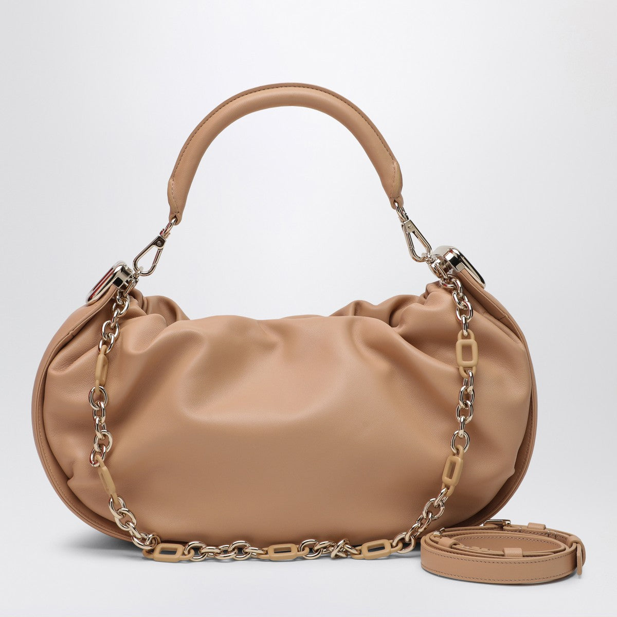 ROGER VIVIER Viv'' Choc Royal desert leather hobo bag Roger Vivier