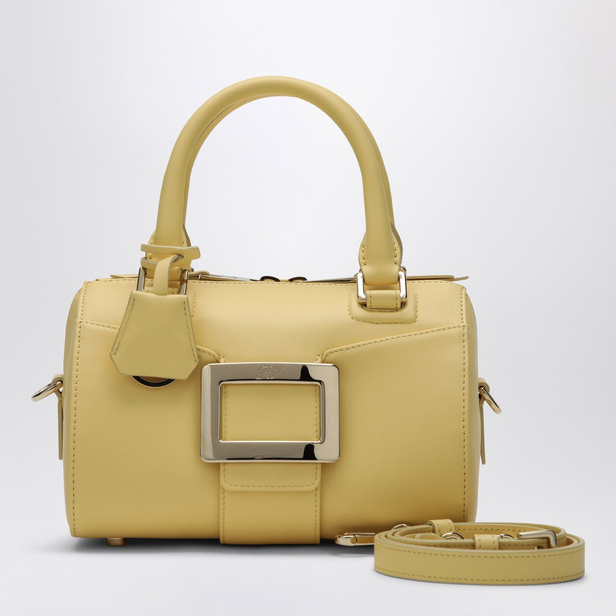 ROGER VIVIER Belle Vivier Bowling Bag in yellow leather Roger Vivier