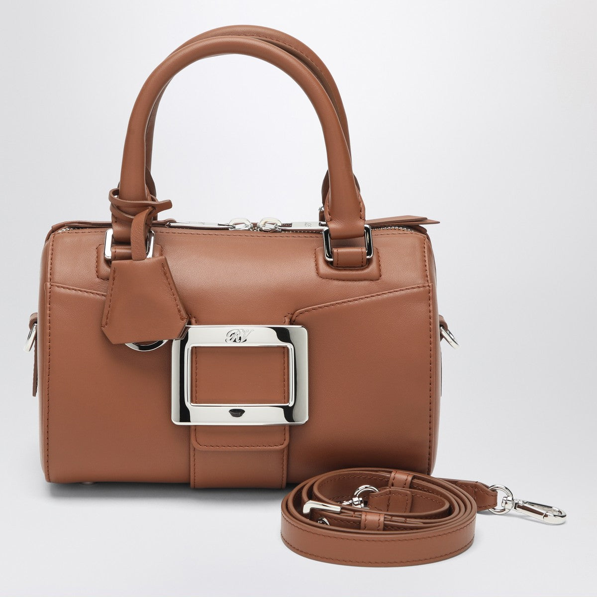 ROGER VIVIER Belle Vivier Bowling Bag in cognac coloured Roger Vivier