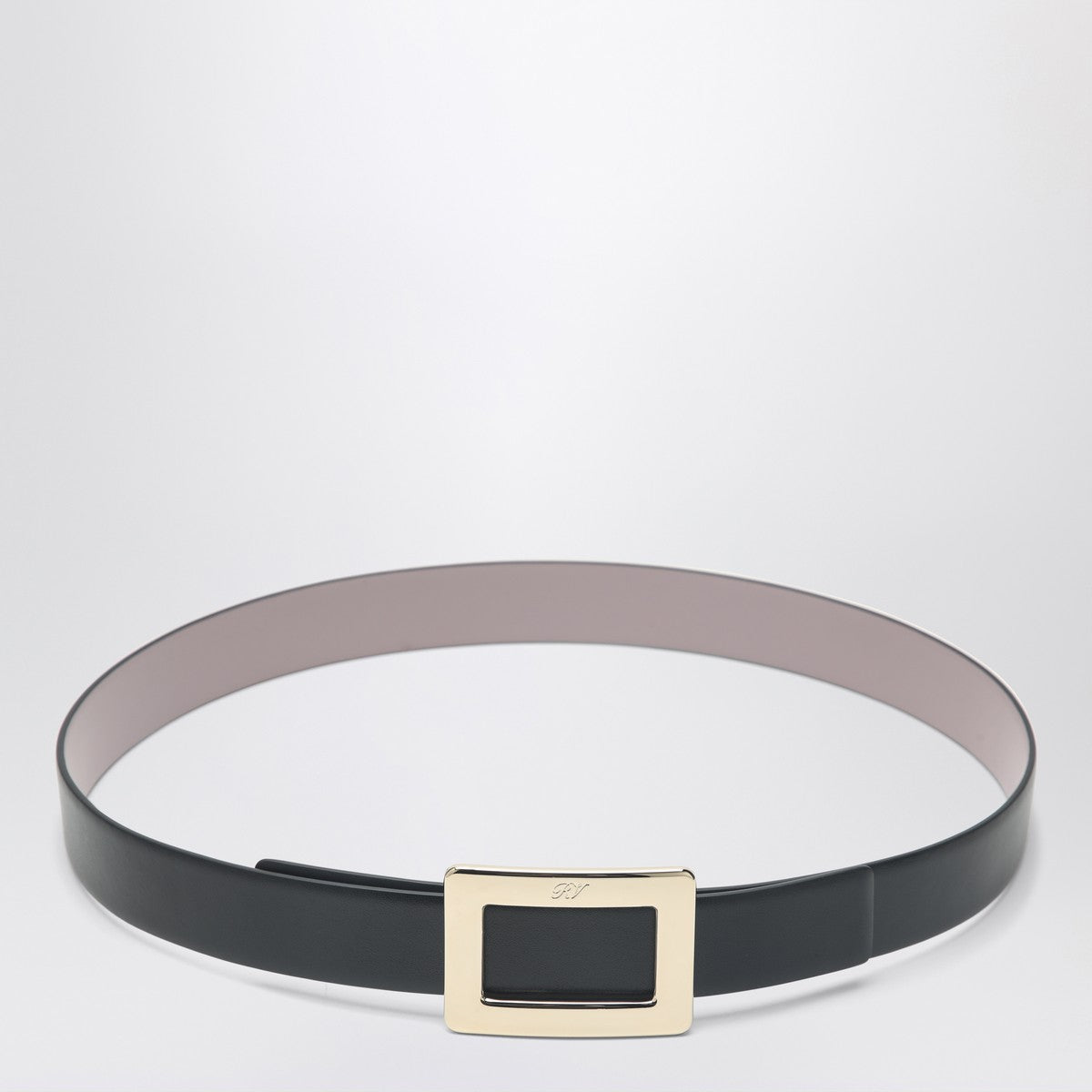 ROGER VIVIER Belle Vivier black/pink leather belt Roger Vivier