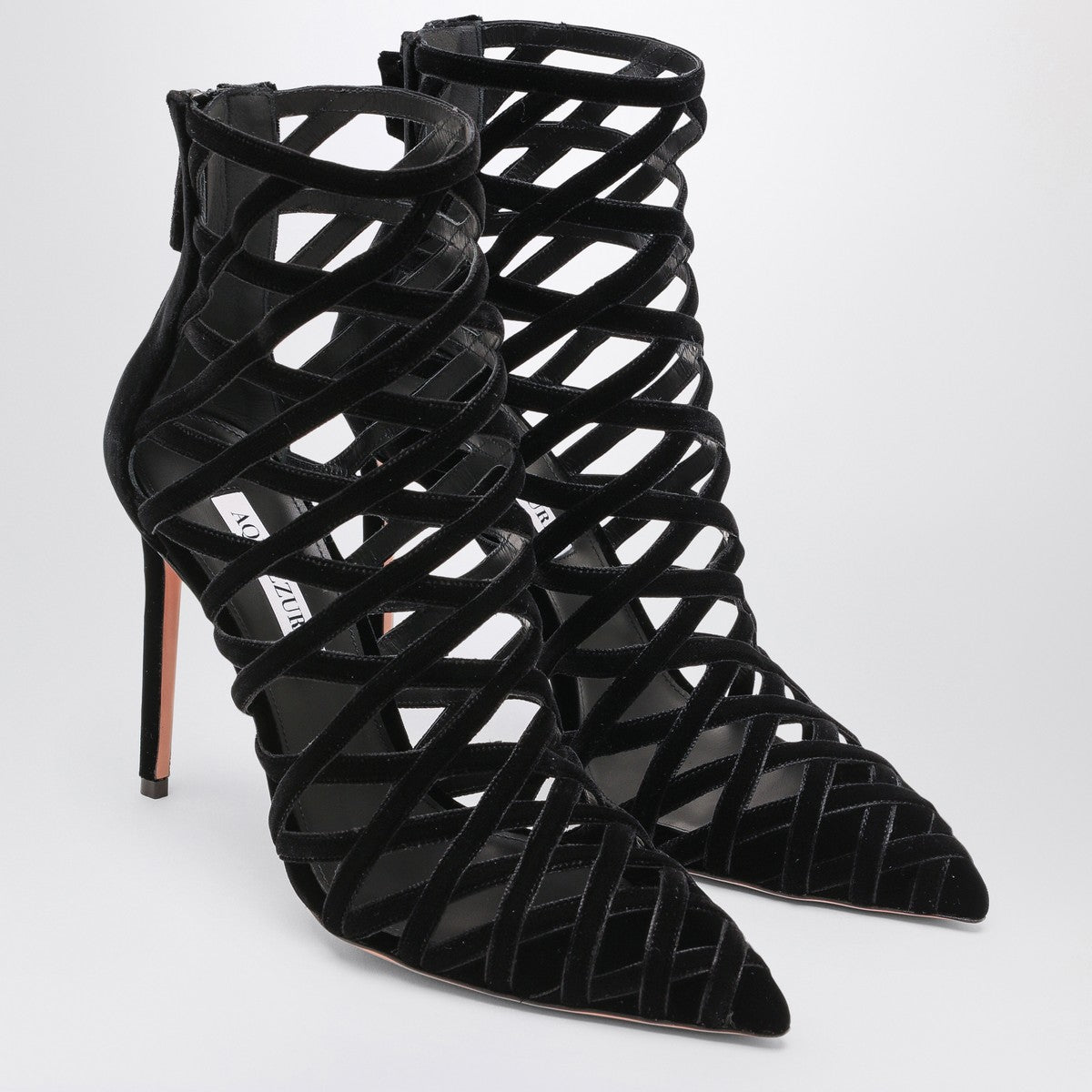 Aquazzura Black perforated décolleté with zip Aquazzura