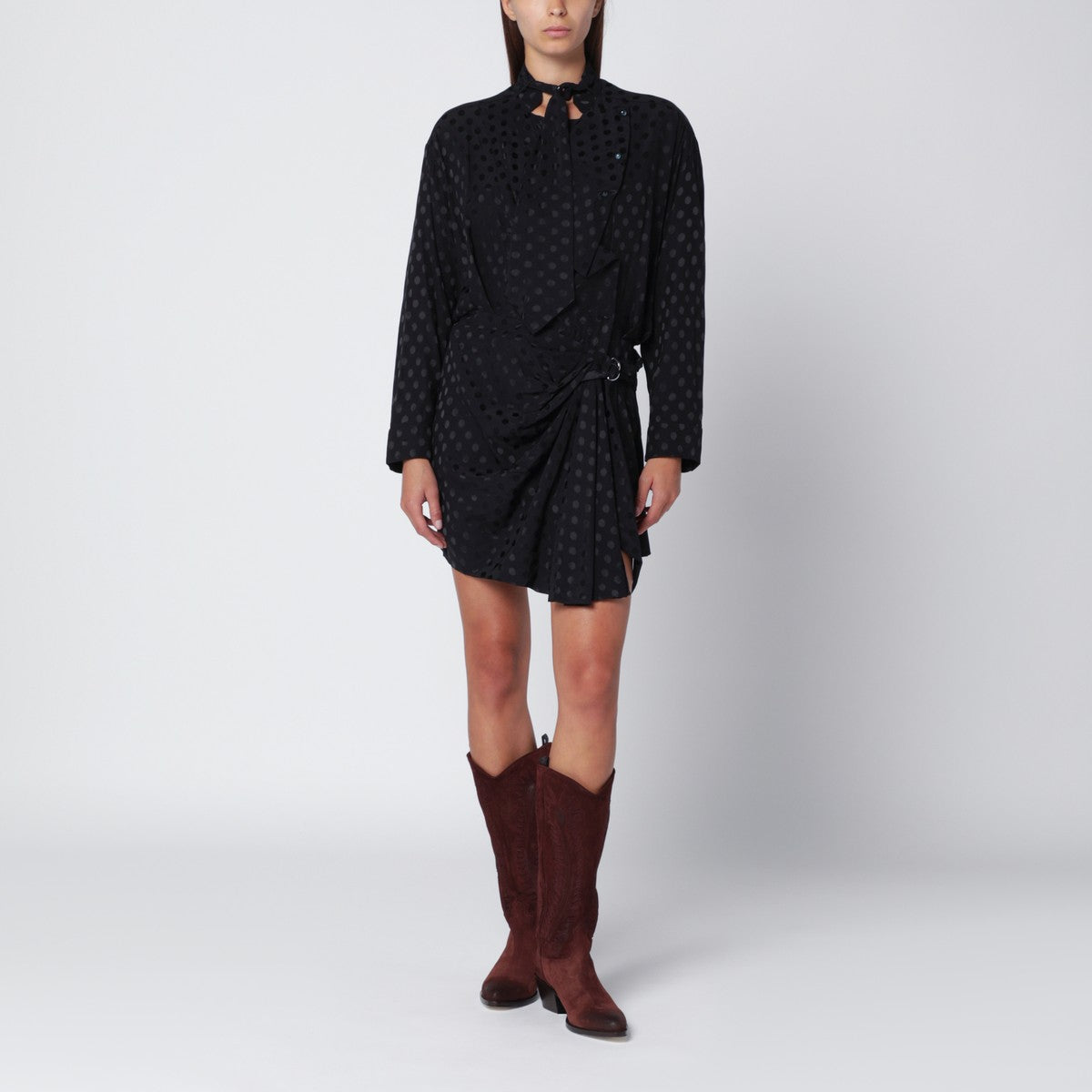 ISABEL MARANT Black polka-dot silk-blend dress Isabel Marant