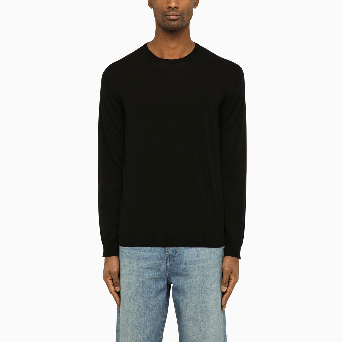 Roberto Collina Black cotton crew-neck sweater Roberto Collina
