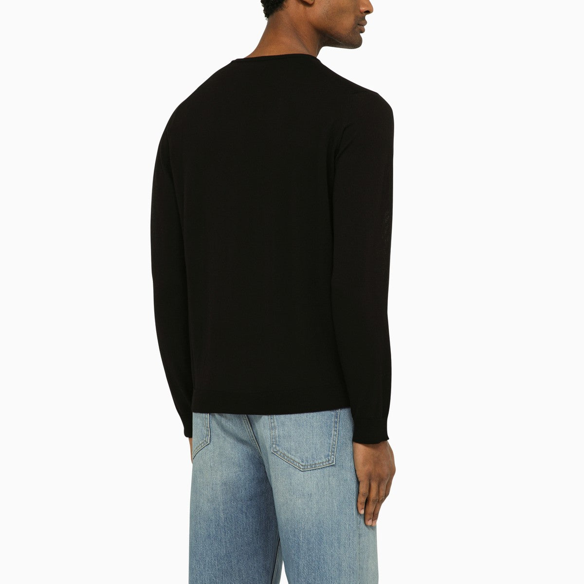 Roberto Collina Black cotton crew-neck sweater Roberto Collina