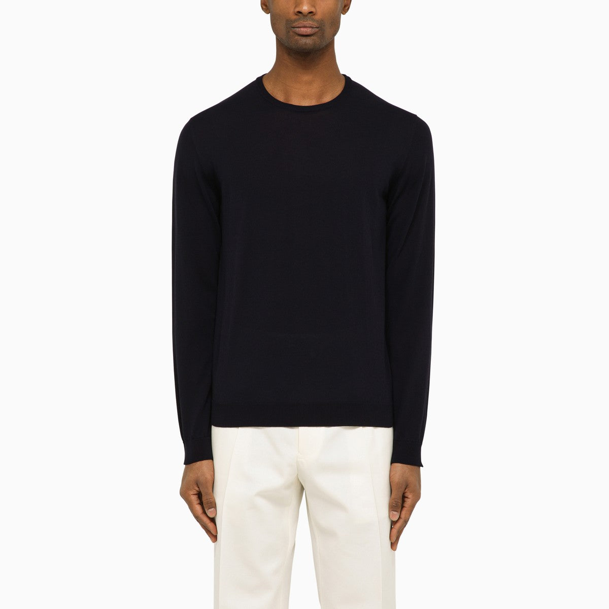 Roberto Collina Navy blue cotton crew-neck sweater Roberto Collina