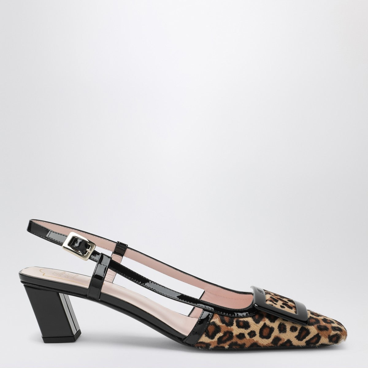 ROGER VIVIER Belle Vivier leopard print pony skin slingback Roger Vivier