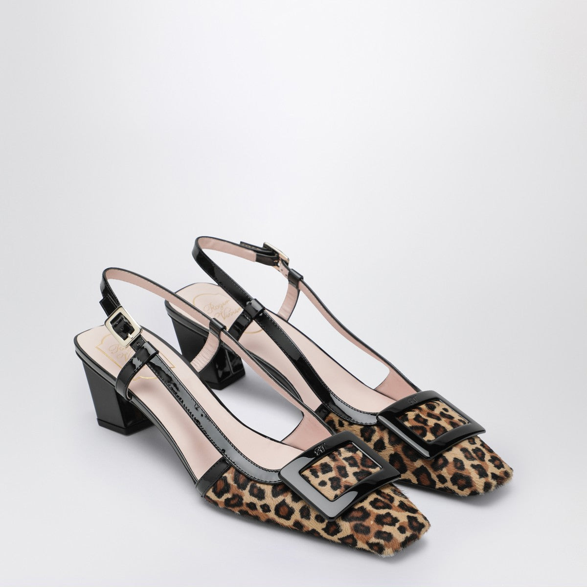 ROGER VIVIER Belle Vivier leopard print pony skin slingback Roger Vivier