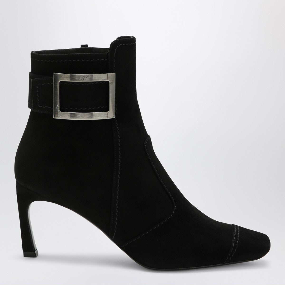 ROGER VIVIER Black Trompette suede ankle boot Roger Vivier