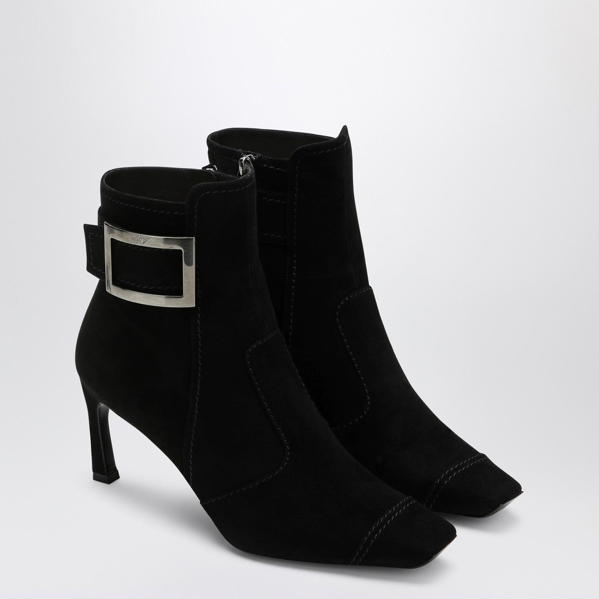 ROGER VIVIER Black Trompette suede ankle boot Roger Vivier