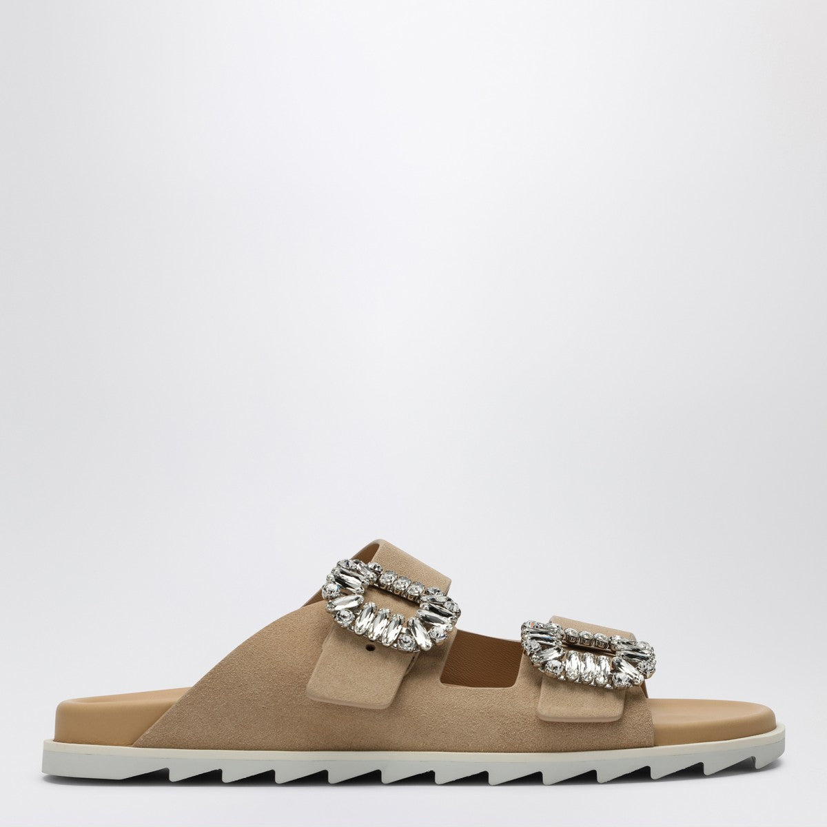 ROGER VIVIER Beige suede Slidy Viv'' mule Roger Vivier