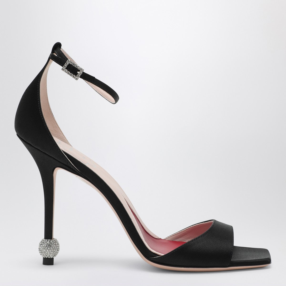 ROGER VIVIER Black sandal with jewelled heel Roger Vivier
