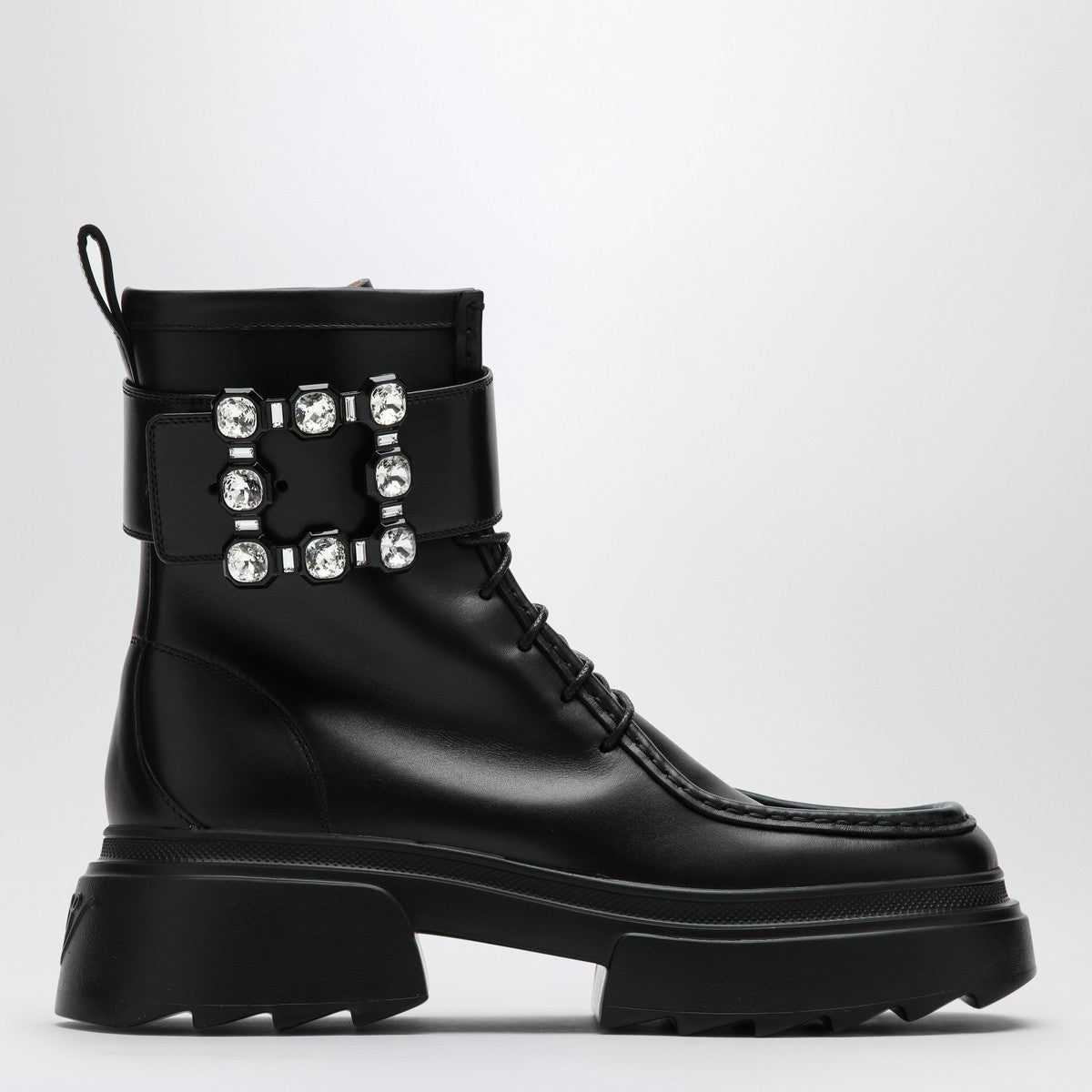 ROGER VIVIER Black leather lace-up boot Roger Vivier