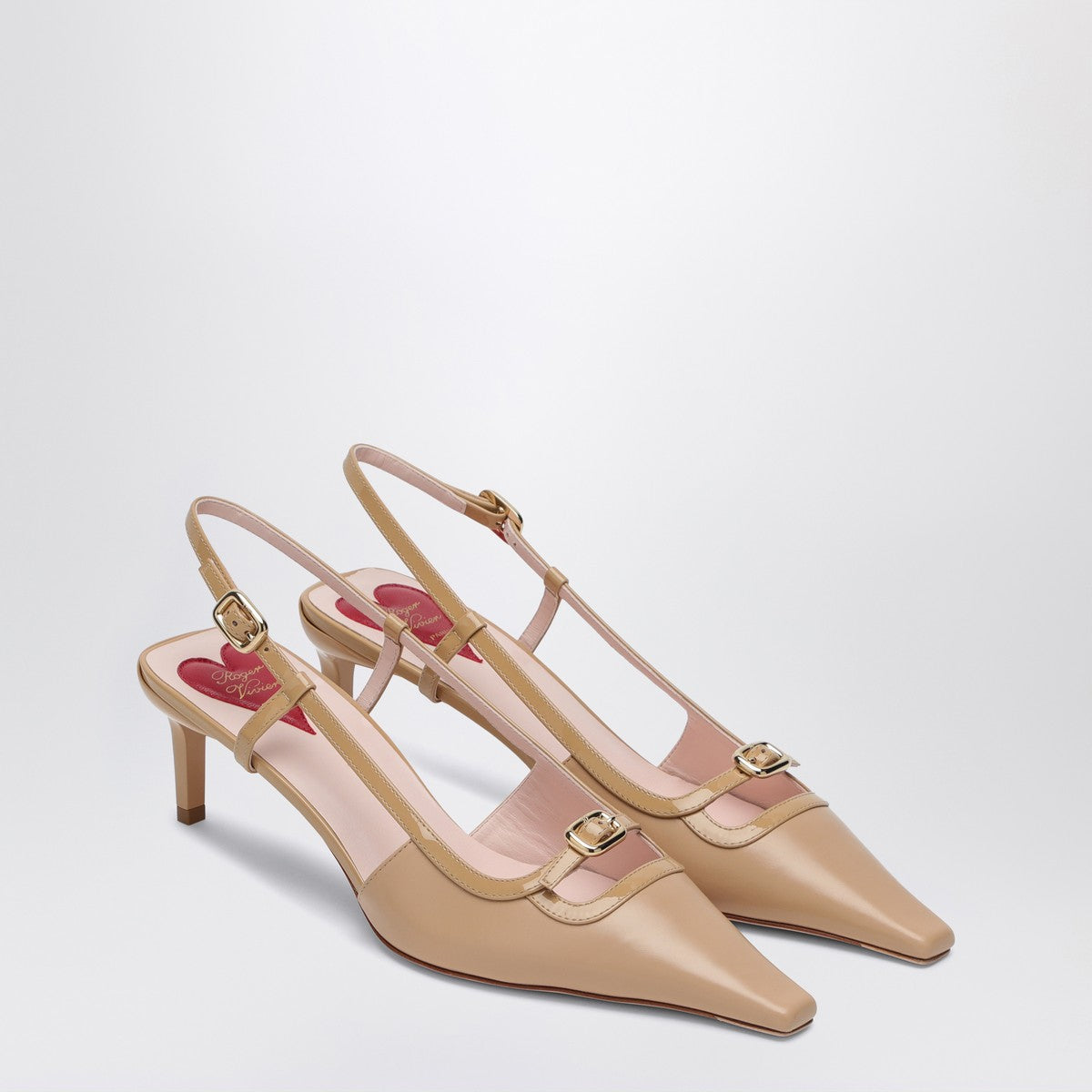 ROGER VIVIER Desert leather décolletés Slingback Viv'' Canard Roger Vivier