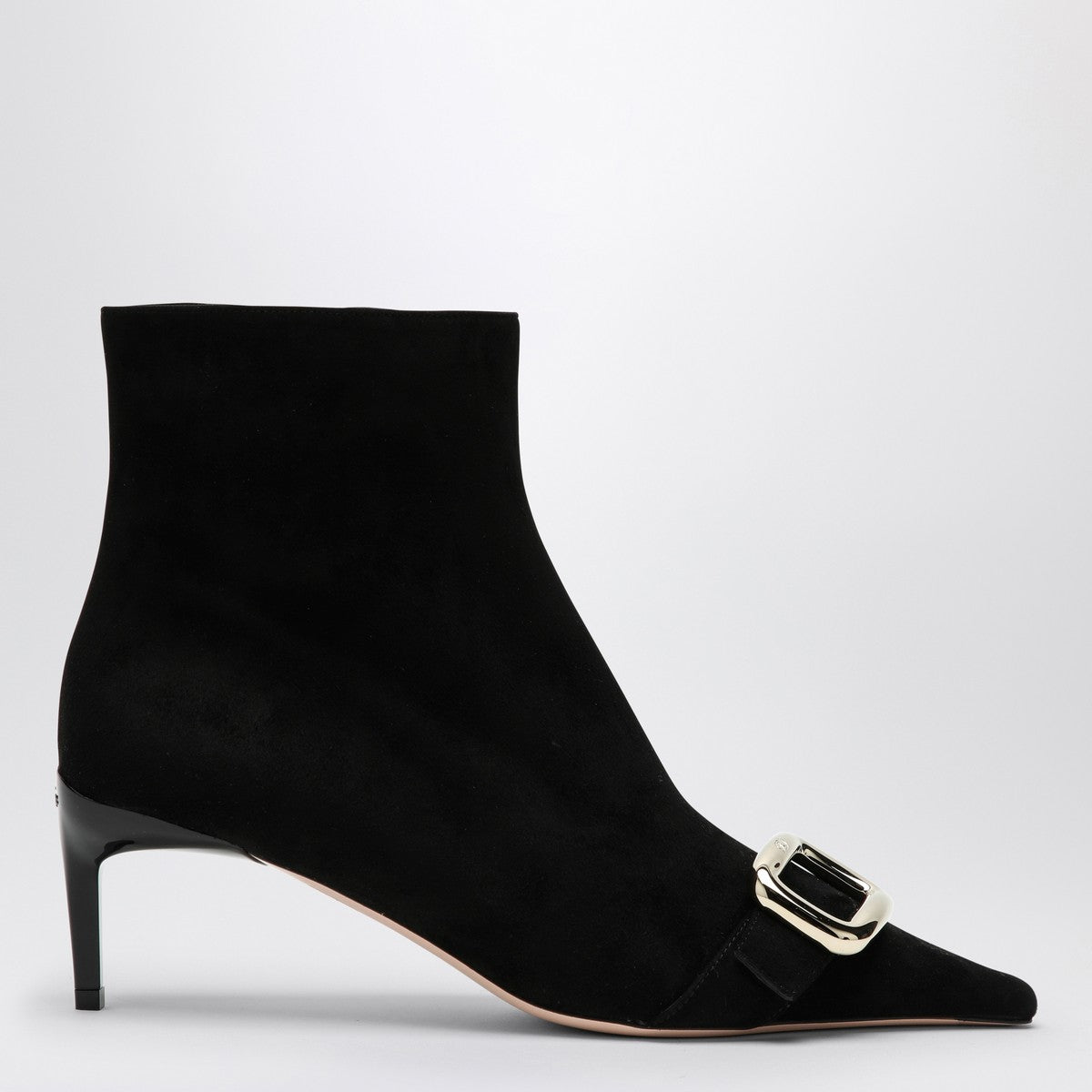 ROGER VIVIER Black Viv Canard suede ankle boots Roger Vivier