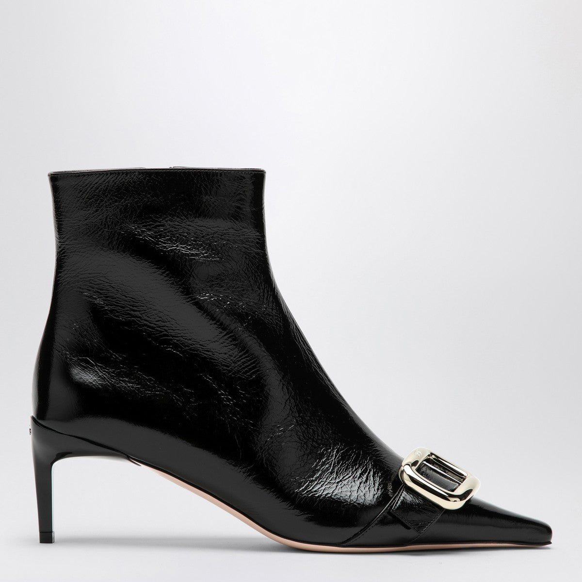 ROGER VIVIER Black Viv Canard leather ankle boots Roger Vivier