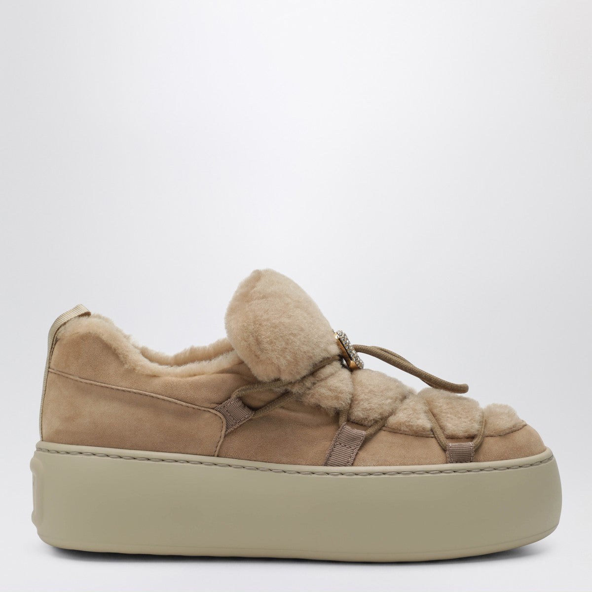 ROGER VIVIER Brown Viv'' Up suede sneaker Roger Vivier