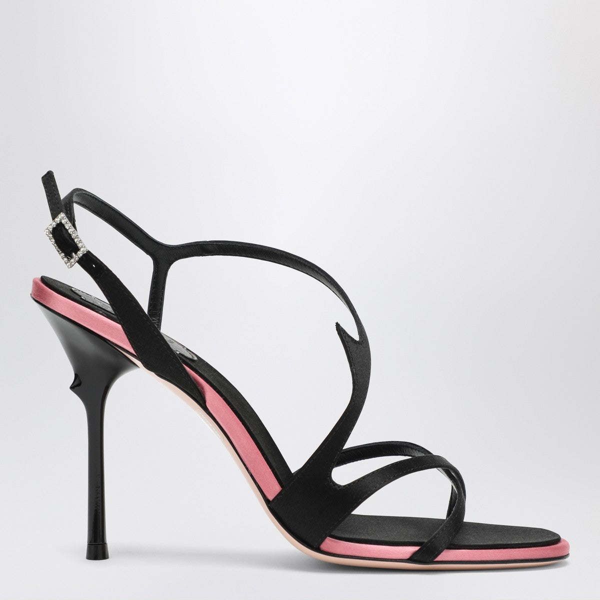 ROGER VIVIER Black satin heeled sandals Roger Vivier