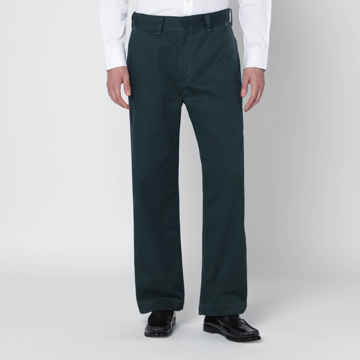 Needles Green cotton-blend trousers Needles