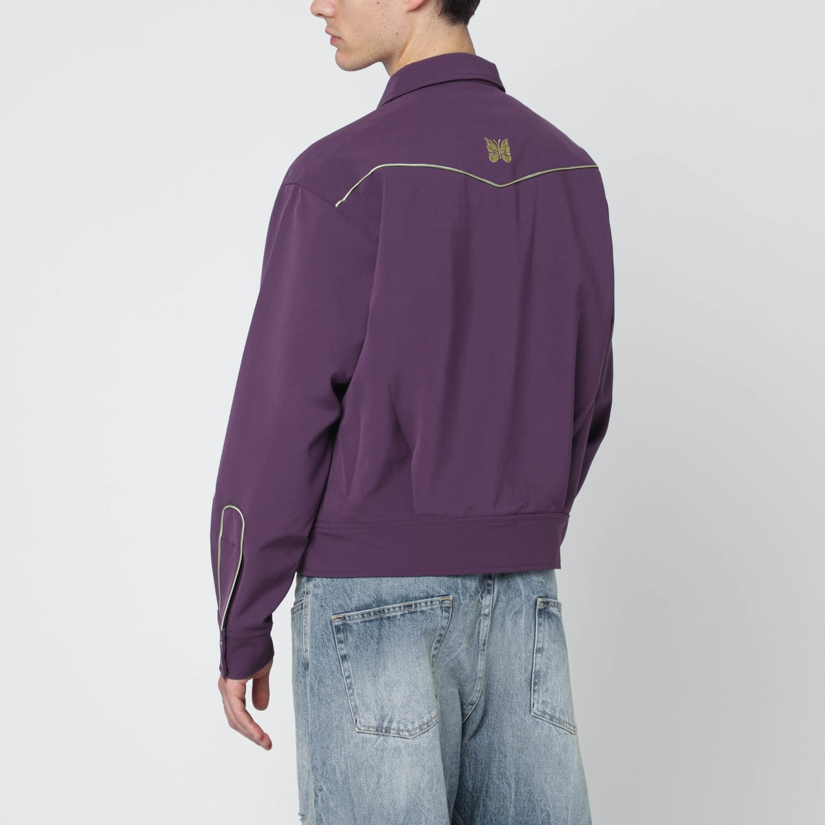 Needles Purple shirt with yellow embroidery Needles