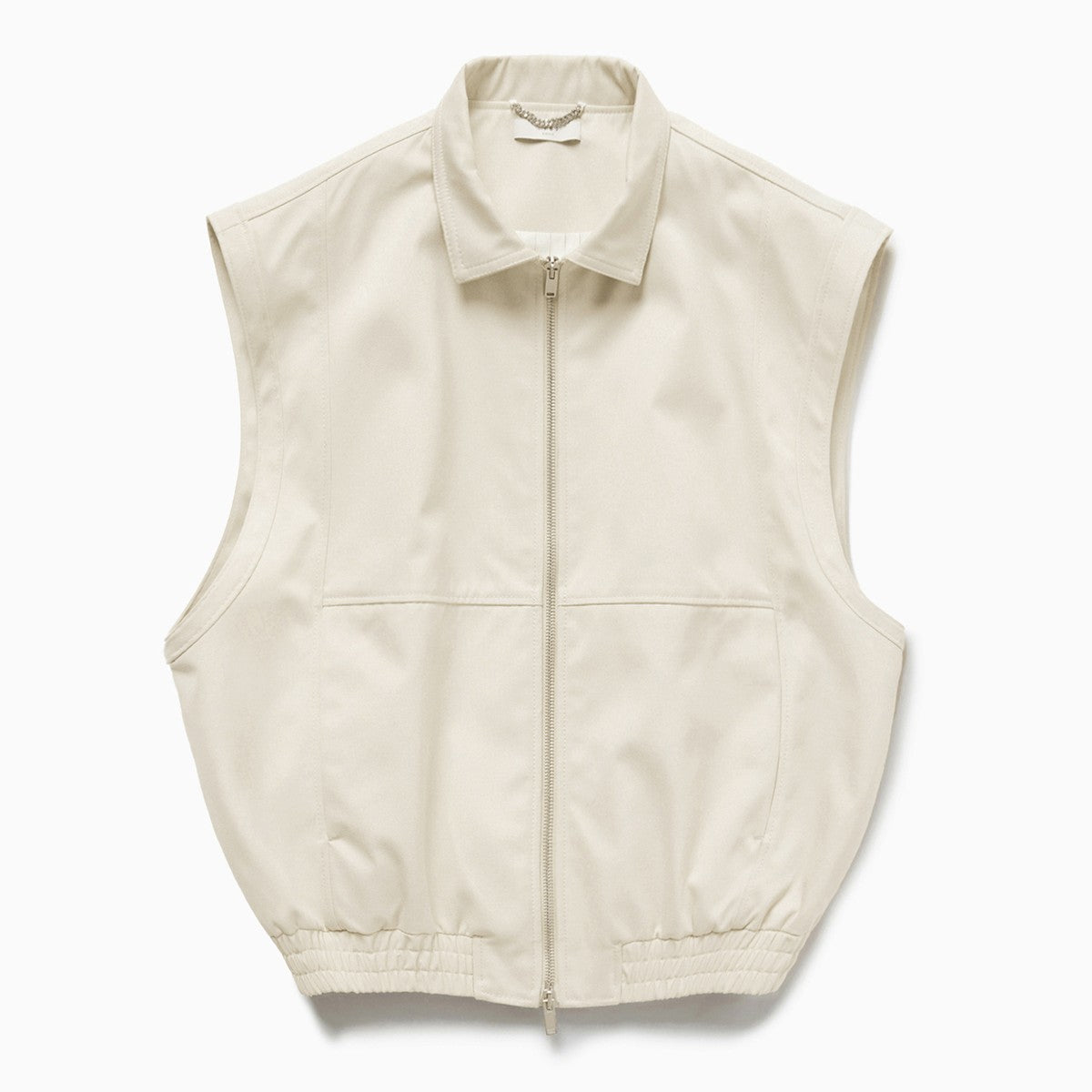 1989 STUDIO Light cream gabardine zip up vest 1989 STUDIO