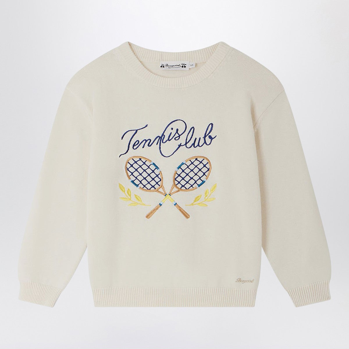 Bonpoint Écru Elvir sweater in cotton and cashmere Bonpoint