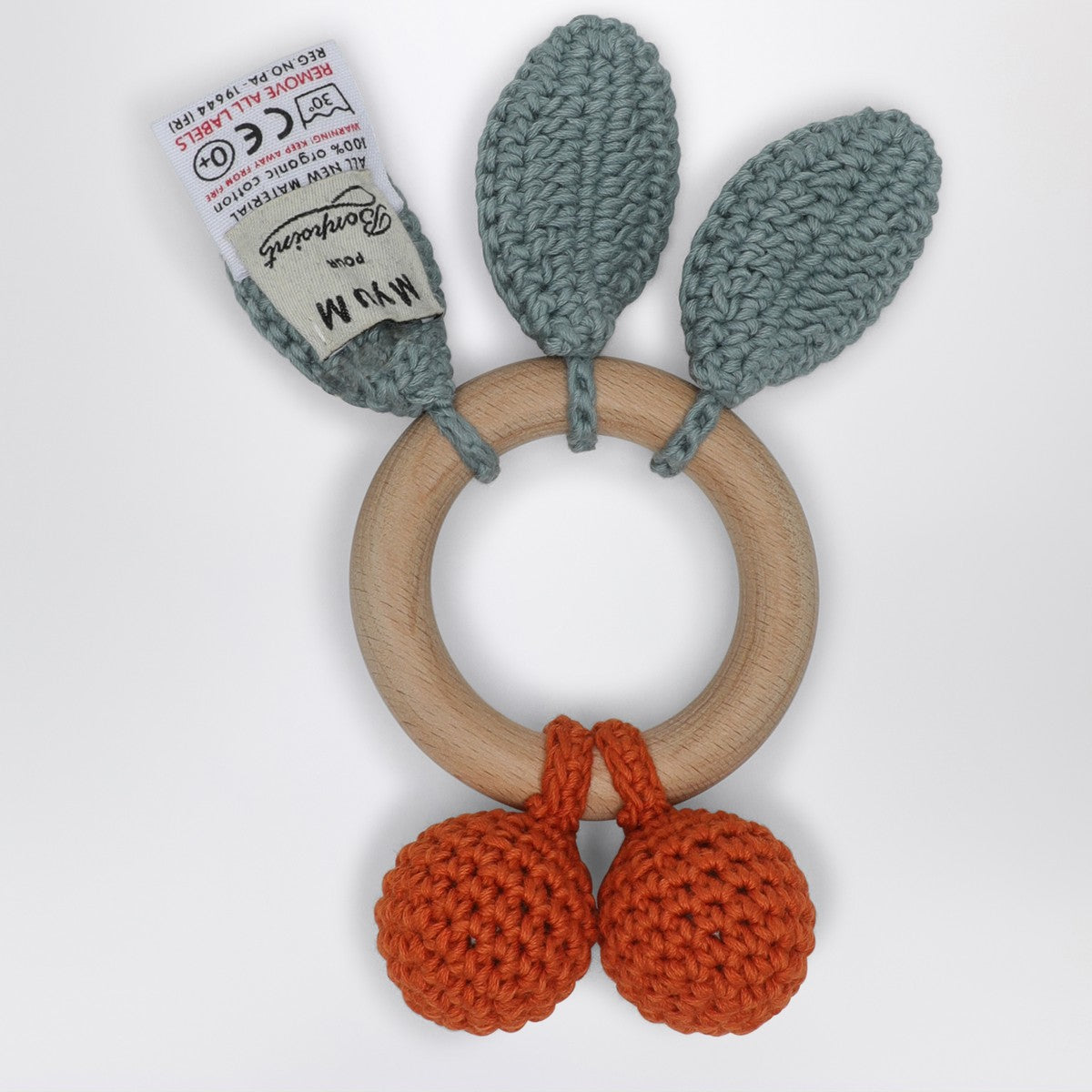 Bonpoint Orange bi-coloured crochet rattle Bonpoint