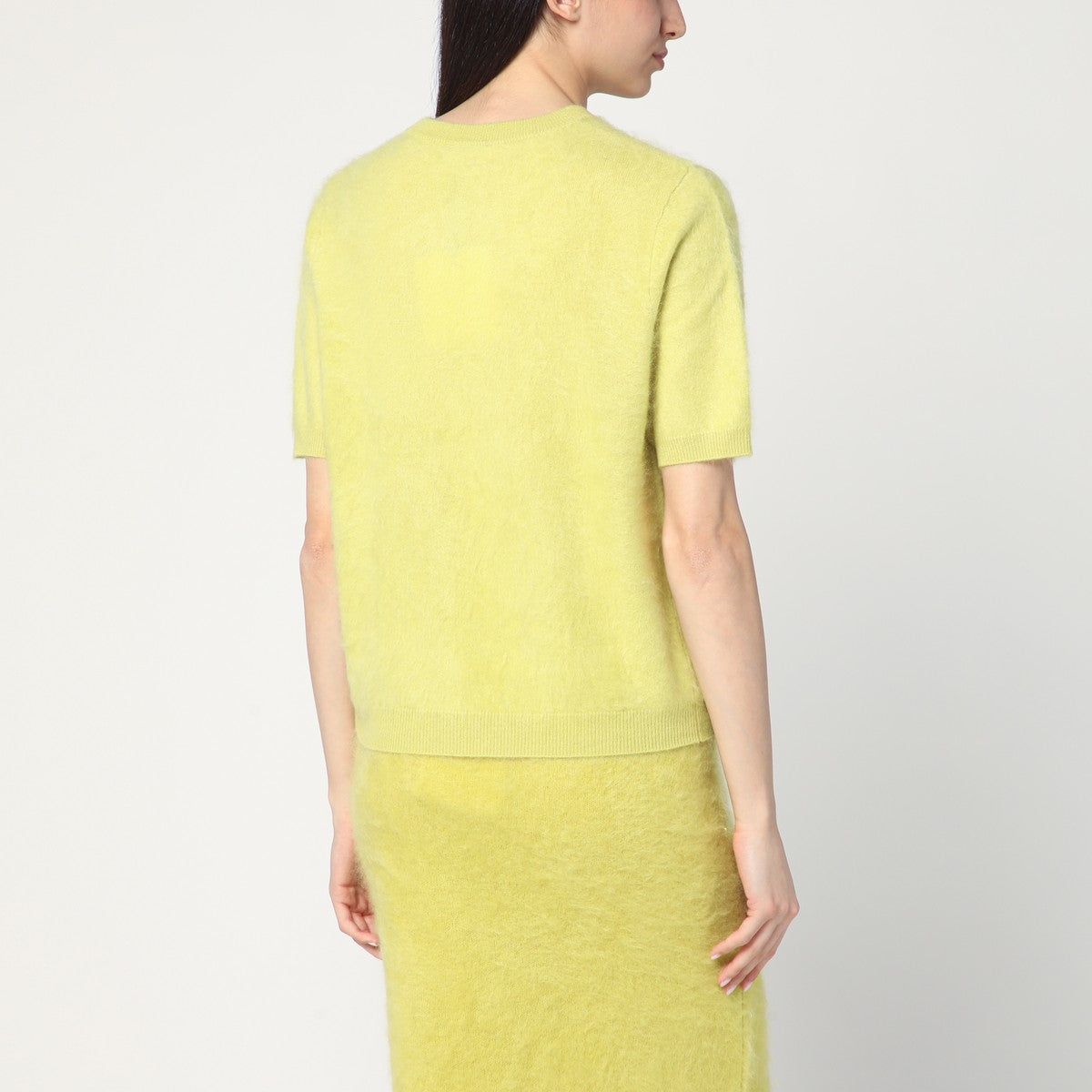 Soft Goat Lime-coloured brushed cashmere sweater Soft Goat
