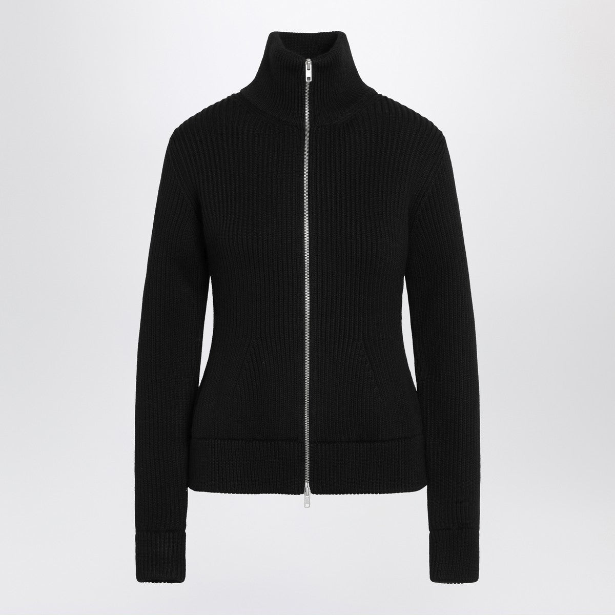 Maison Margiela Black wool zip-up cardigan Maison Margiela