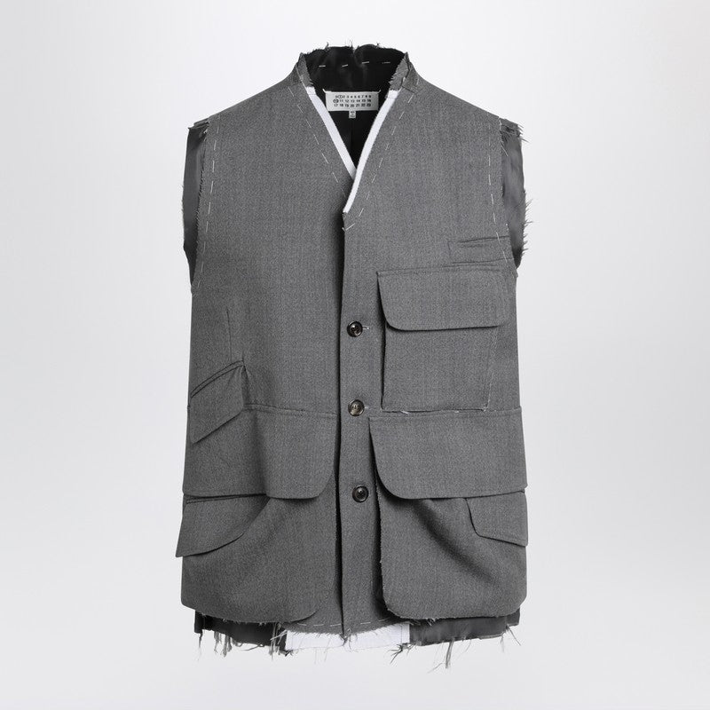 Maison Margiela Vest Work in Progress grey in wool Maison Margiela