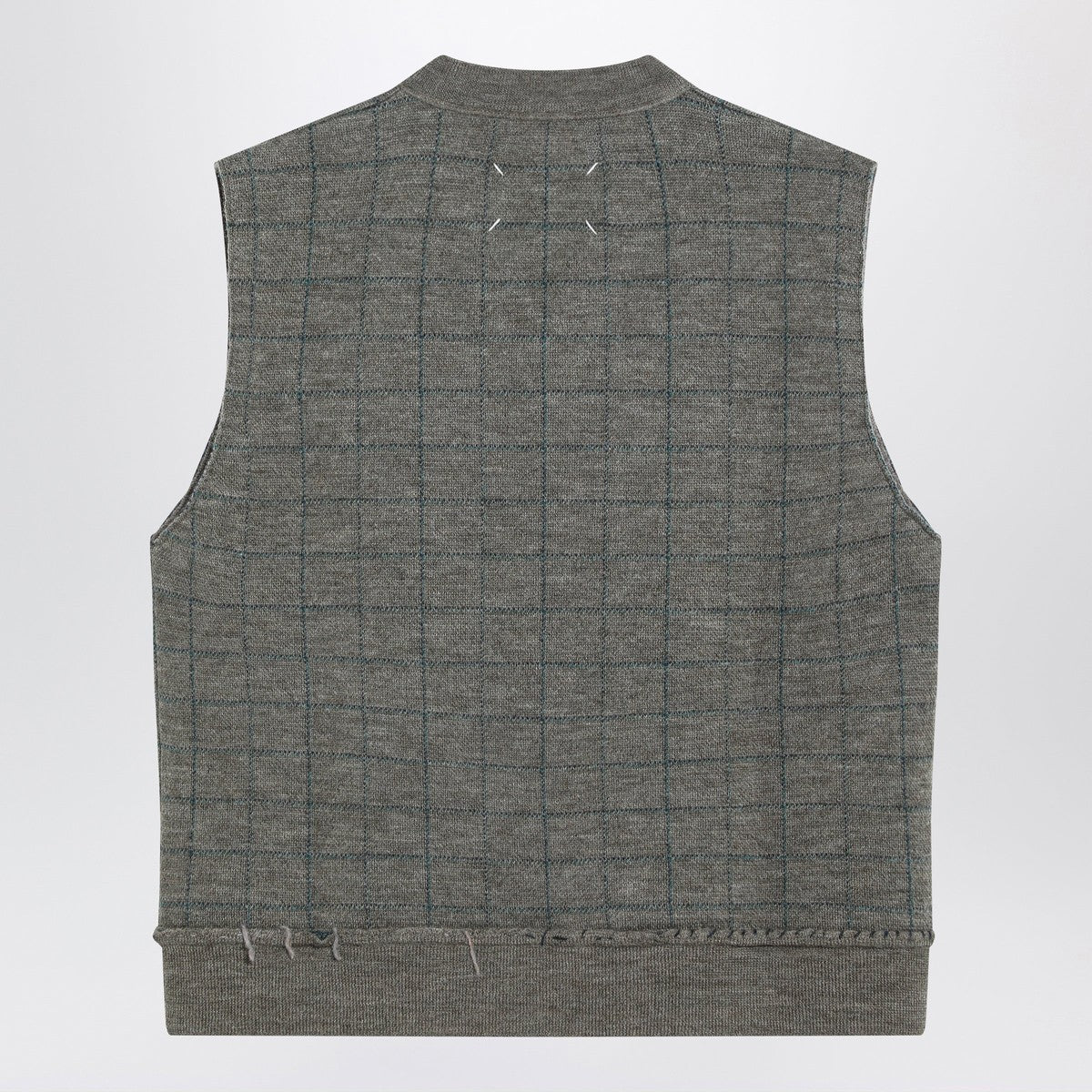 Maison Margiela Military green checked wool gilet Maison Margiela